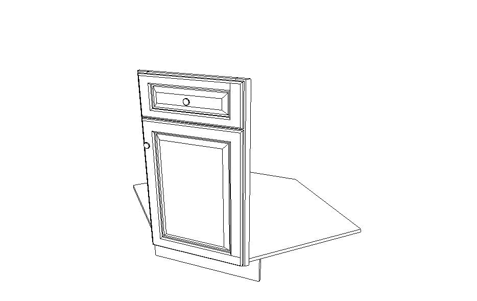 Diagonal Corner Sink Front with Floor BDCF36K-FL K-Cherry Glaze (KC)