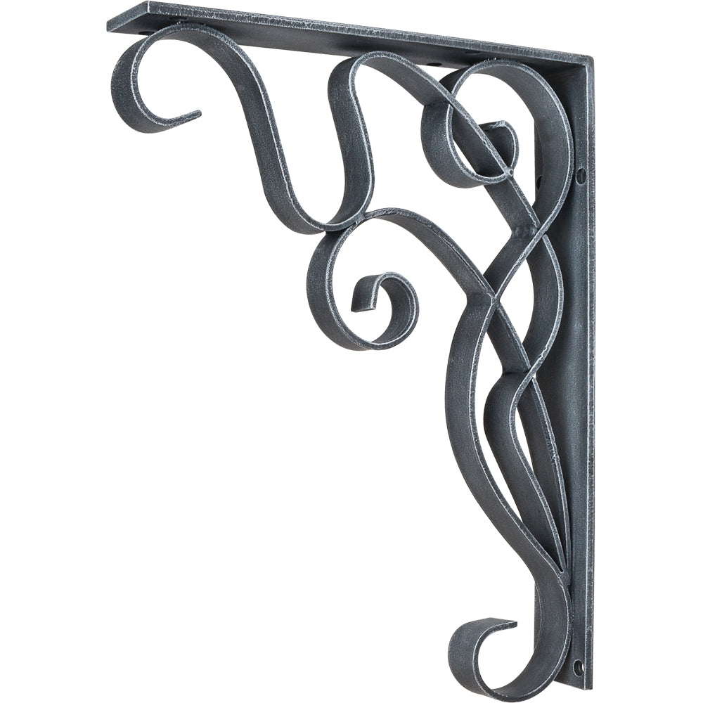 Metal (Iron) Art Nouveau Bar Bracket-Distressed Antique Silver (Steel)