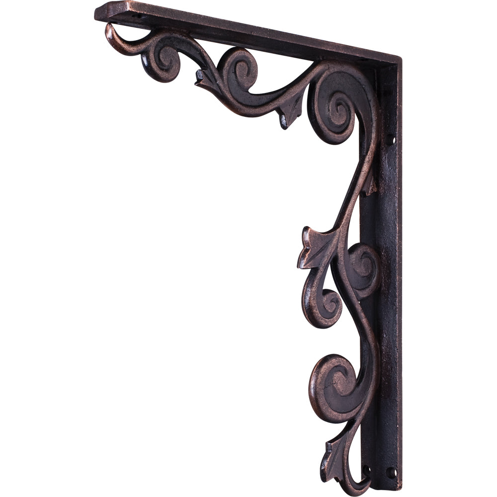 Metal (Iron) Floral Bar Bracket-Brushed Oil Rubbed Bronze (Steel)