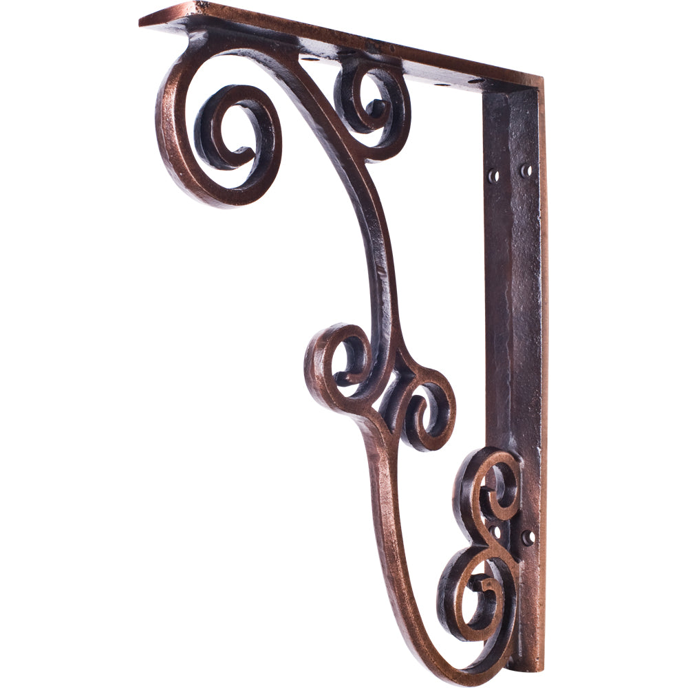 Metal (Iron) Rustic Bar Bracket-Brushed Oil Rubbed Bronze (Steel)