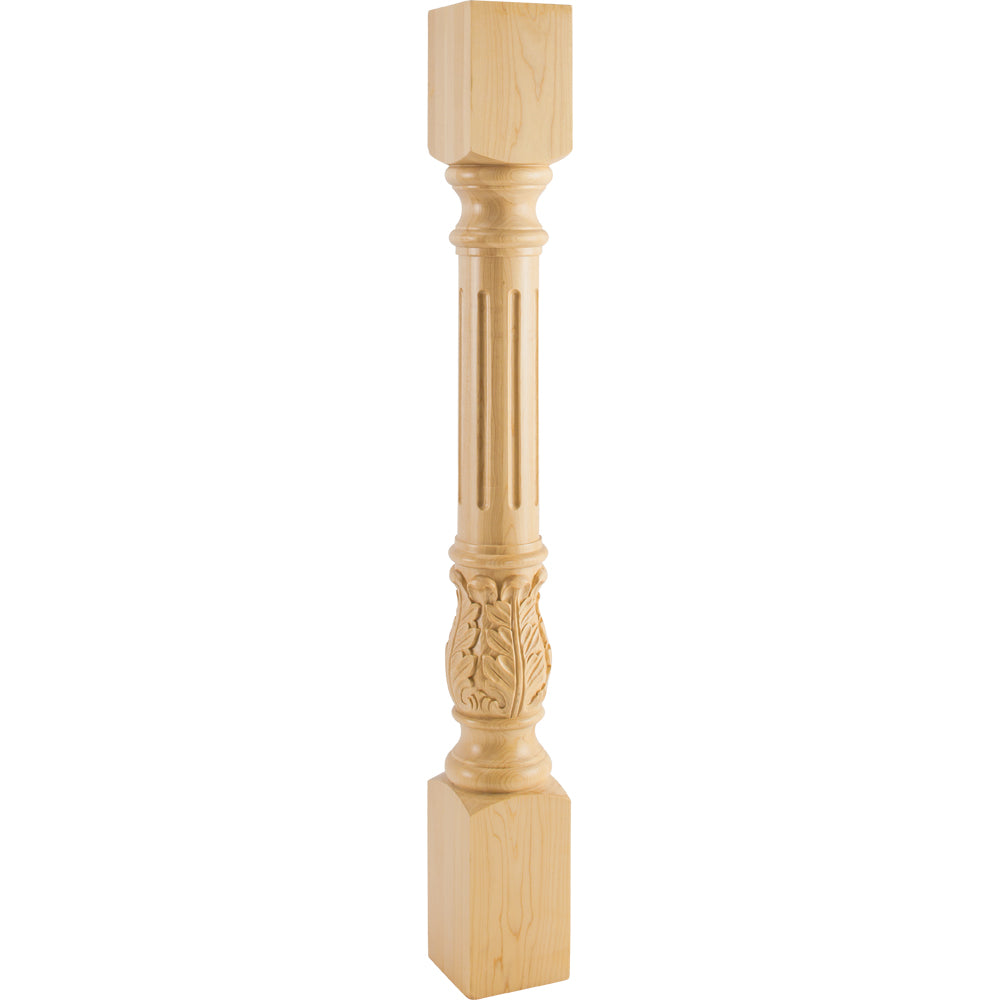Acanthus Traditional Post-Unfinished (Rubberwood)
