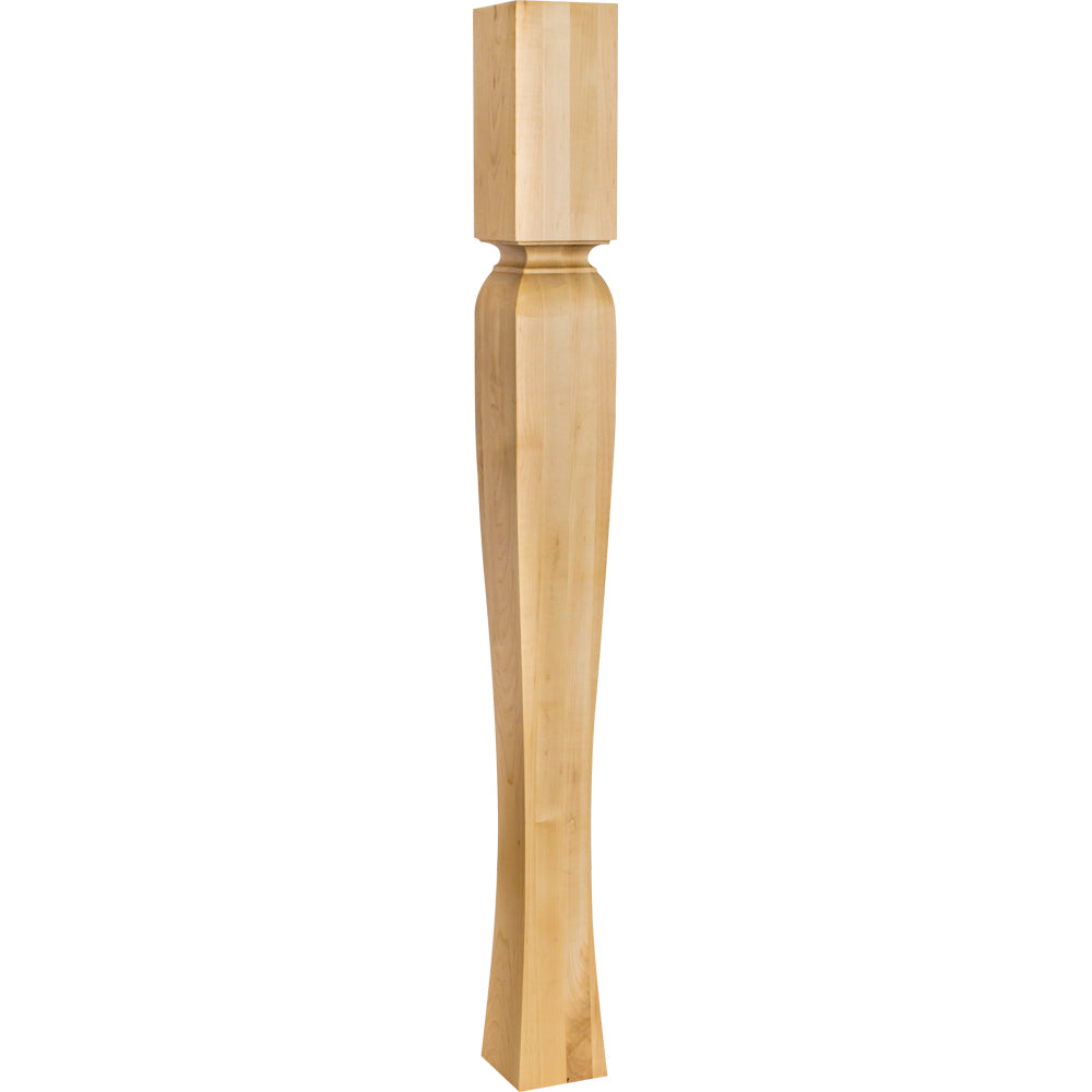 Arts and Crafts Post with Cove Ogee Groove Tapered Leg That Flare at the Base-Unfinished (Hard Maple)