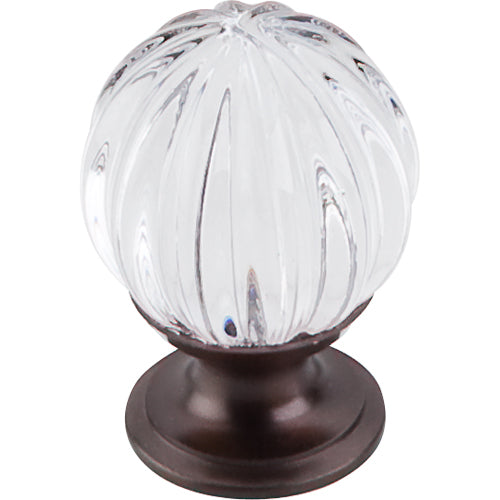 Clear Melon Crystal Knob 1 1/8in. w/ Oil Rubbed Bronze Base