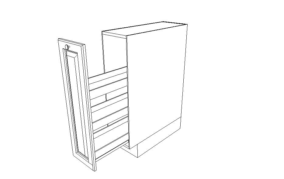 Base Pull Out Cabinet Ice White Shaker (AW)