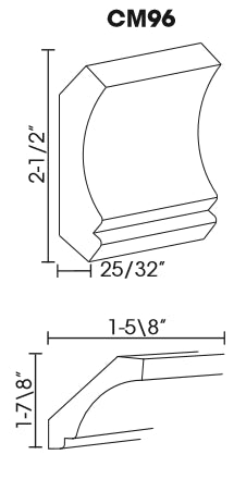 Crown Molding CM96 Ice White Shaker (AW)