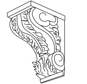 Decorative Corbel CORBEL60L K-Cinnamon Glaze (KM)