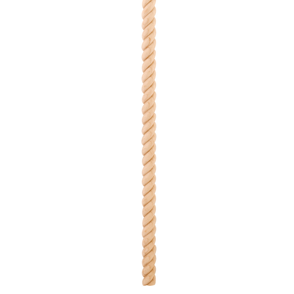 Tight Twist Rope Moulding Half Round-Unfinished (Poplar)