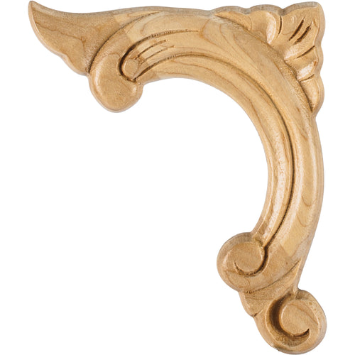 Acanthus Traditional Left Applique-Unfinished (Hard Maple)