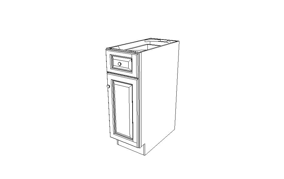 B12 Base Single Door Cabinet Gray Shaker (AG)