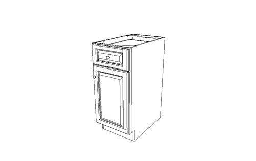 B15 Base Single Door Cabinet Gray Shaker (AG)