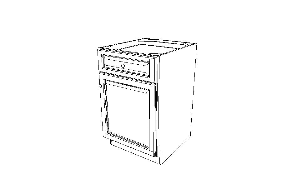 B21 Base Single Door Cabinet Gray Shaker (AG)