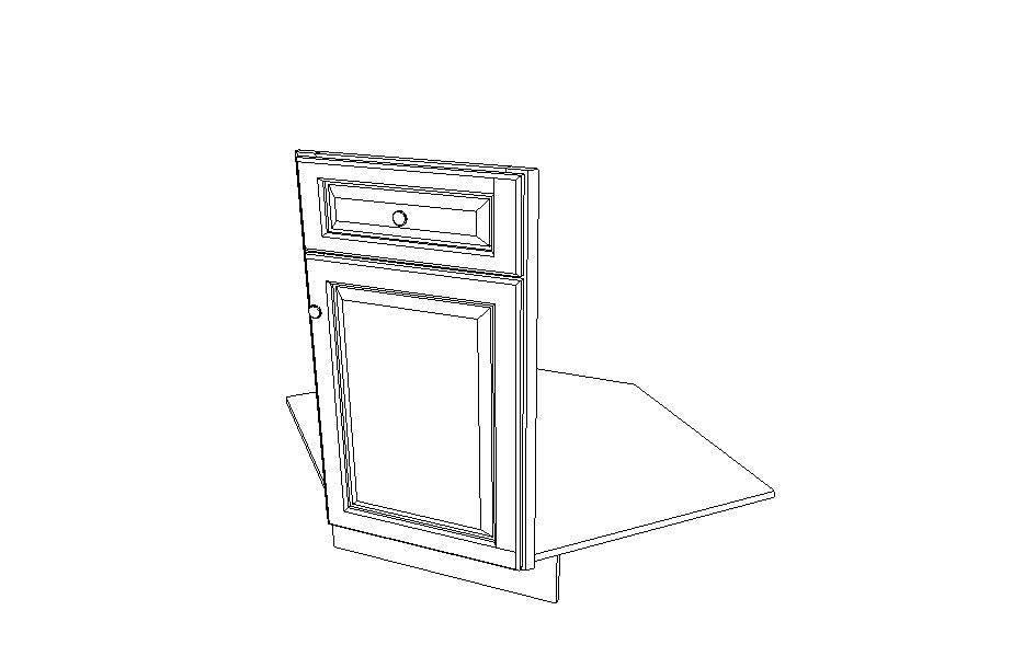 Diagonal Corner Sink Front with Floor BDCF36K-FL Pacifica (PC)
