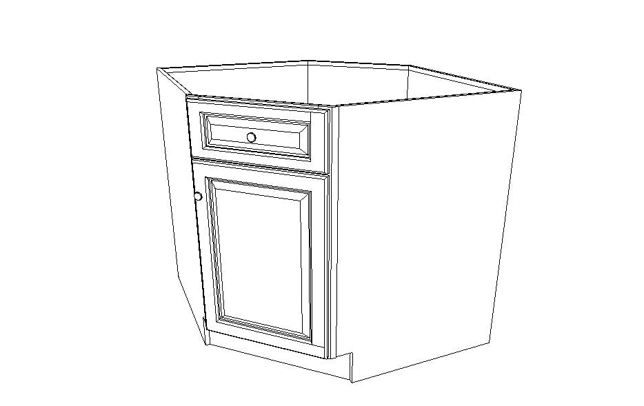 Diagonal Corner Sink Cabinet BDCF36 Ice White Shaker (AW)