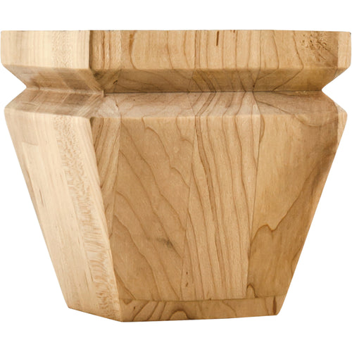Square Tapered Bun Foot with in.Vin. Groove-Unfinished (Alder)