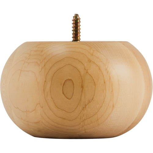 Smooth Transitional Bun Foot-Unfinished (Hard Maple)