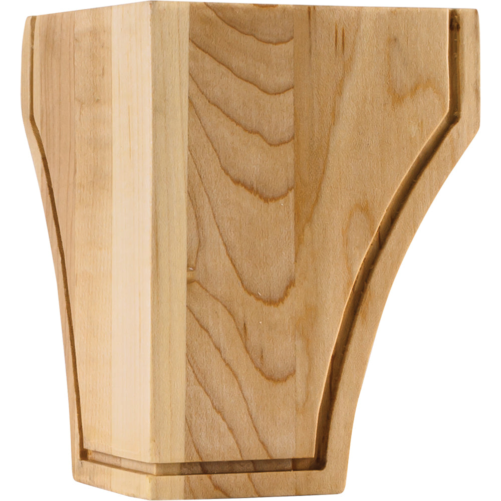 Triangular Mission Bun Foot-Unfinished (Hard Maple)