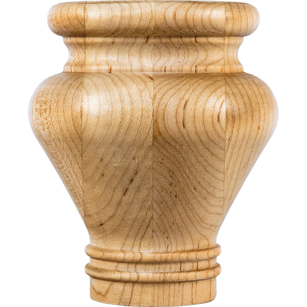 Turned Bun Foot-Unfinished (Rubberwood)