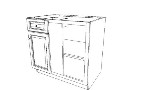 BBLC39/42 L-36”W Base Blind Corner Cabinet Country Oak Classic (CYOF)