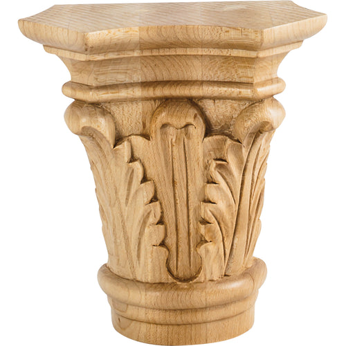 Acanthus Traditional Capital-Unfinished (Rubberwood)