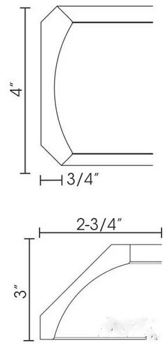 Crown Molding CM96K-4 Gray Shaker (AG)