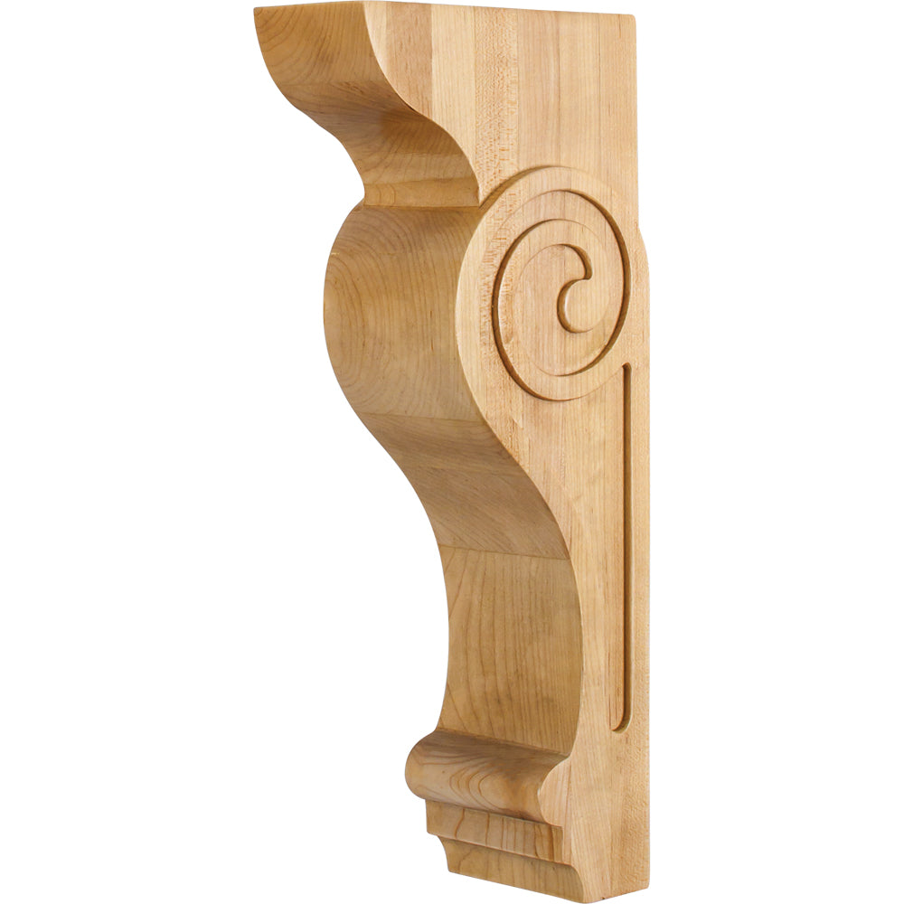 Transitional Scrolled Corbel-Unfinished (Hard Maple)
