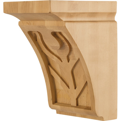 Art Nouveau with Feather Design-Unfinished (Alder)