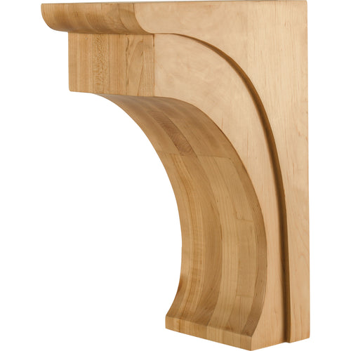 Modern Corbel with Cove Design-Unfinished (Rubberwood)
