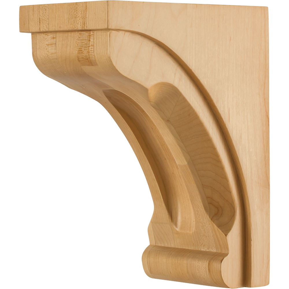 Modern Corbel with Scooped Center and Edges  -Unfinished (Alder)
