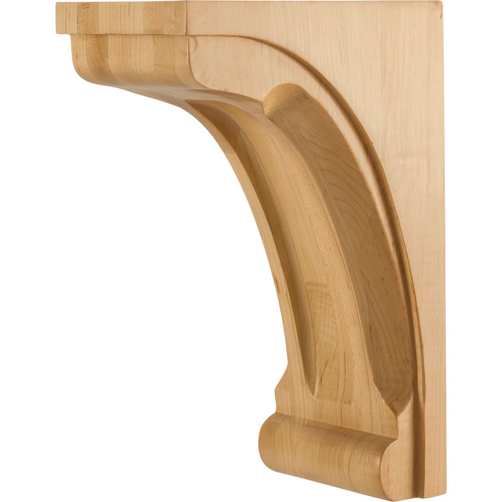Modern Corbel with Scooped Center and Edges -Unfinished (Rubberwood)