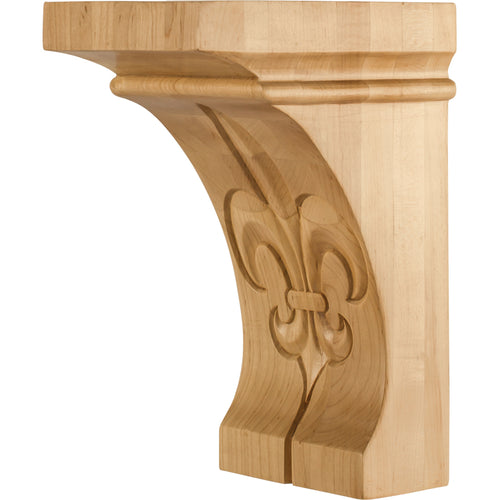 Fleur-de-Lis on Coved Corbel-Unfinished (Cherry)
