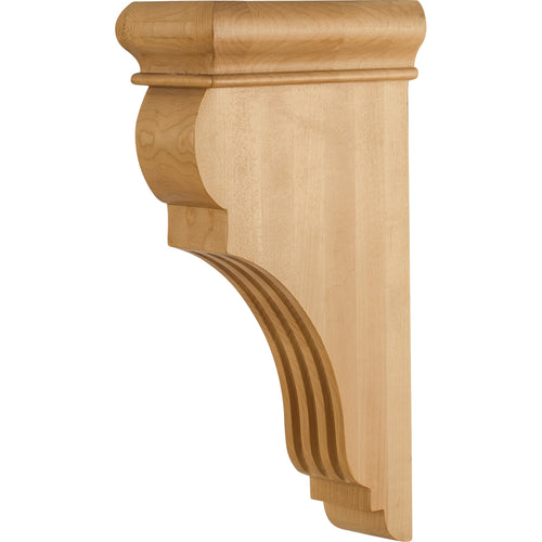 Traditional Fluted Wood Bar Bracket-Unfinished (Oak)