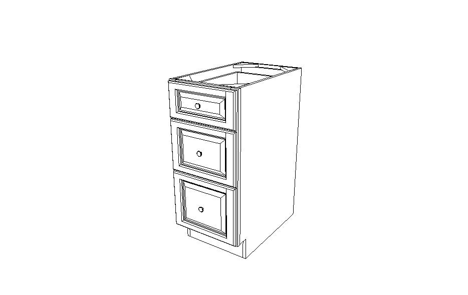 DB15(3) Drawer Base Cabinet Gray Shaker (AG)