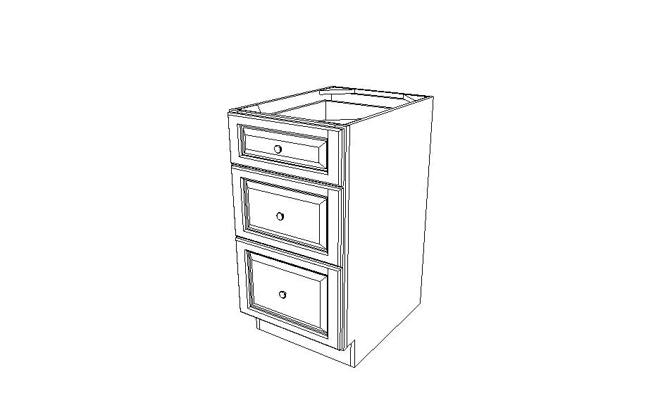 DB18(3) Drawer Base Cabinet Gray Shaker (AG)