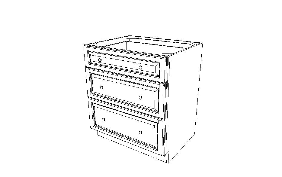 DB30(3) Drawer Base Cabinets K-Cinnamon Glaze (KM)