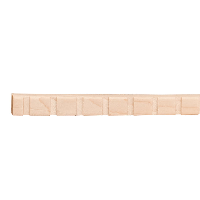 1/2in. x 1/4in. Dentil with 3/16 gap and 1/2in. teeth-Unfinished (Hard Maple)
