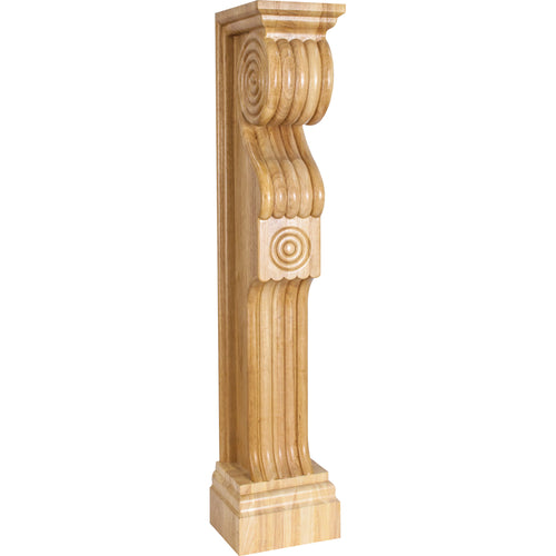 English Romanesque Traditional Fireplace Corbel-Unfinished (Rubberwood)