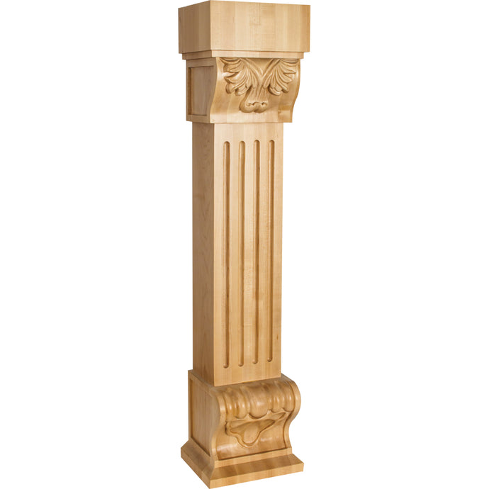 Acanthus Fluted Traditional Fireplace Corbel-Unfinished (Alder)