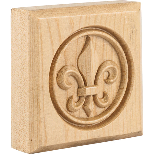 Fleur-de-Lis Rosette-Unfinished (Rubberwood)