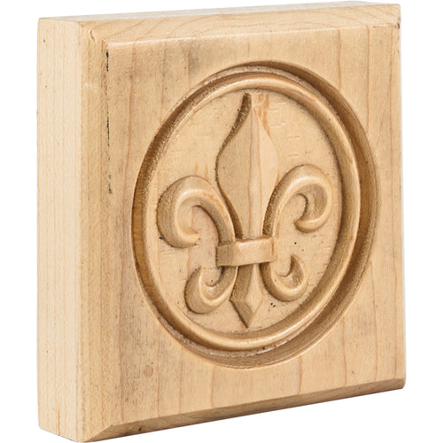 Fleur-de-Lis Rosette-Unfinished (Oak)
