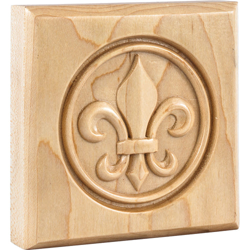 Fleur-de-Lis Rosette-Unfinished (Oak)
