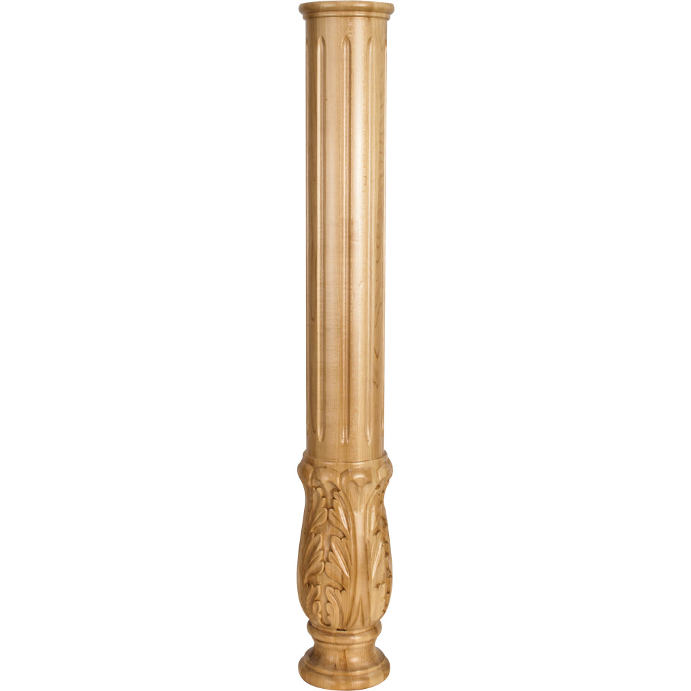 Acanthus Traditional Fireplace Column-Unfinished (Hard Maple)