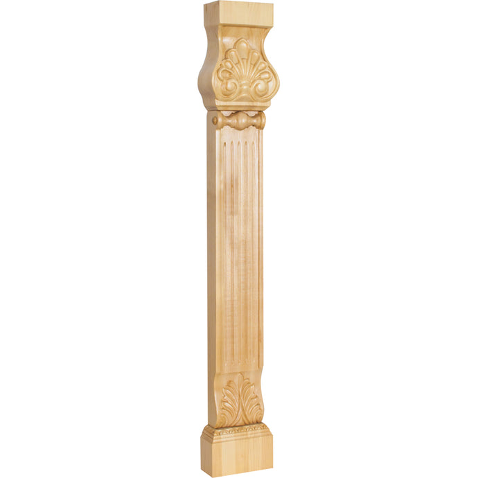 Acanthus & Shell Traditional Pilaster-Unfinished (Hard Maple)