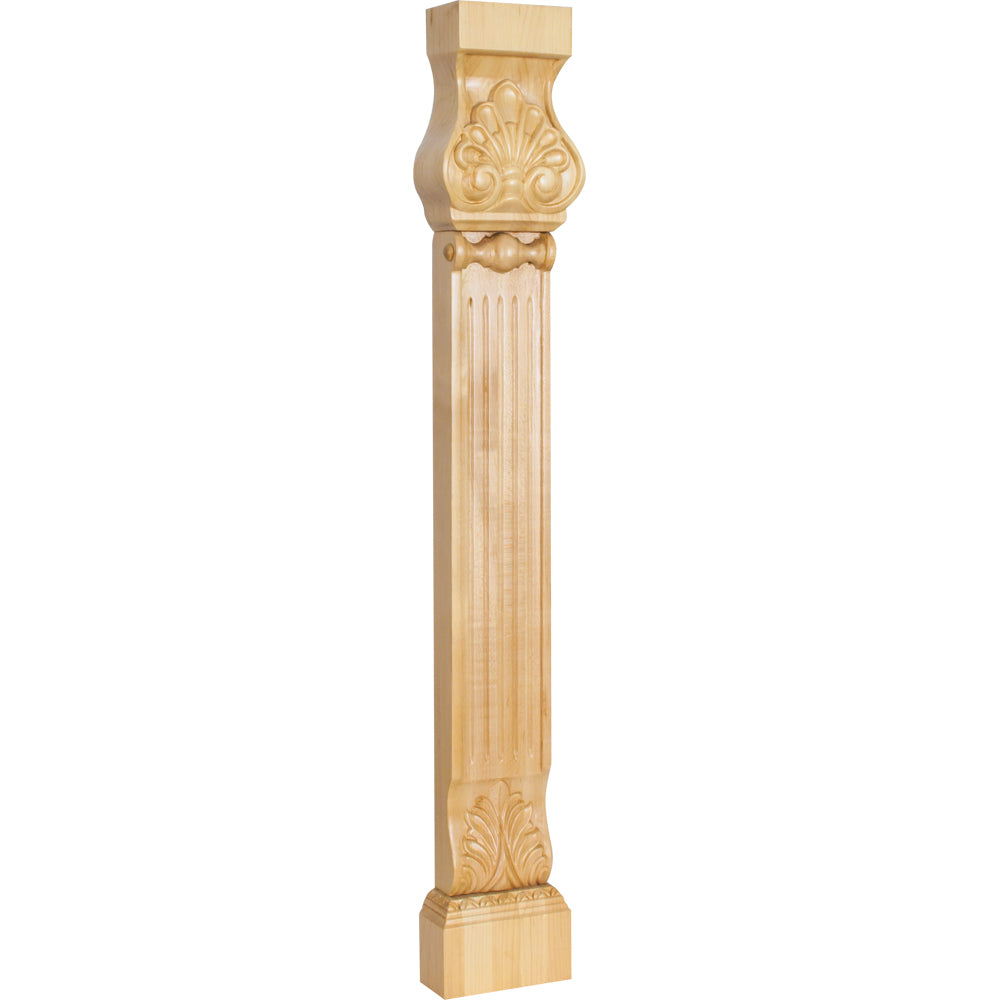 Acanthus & Shell Traditional Pilaster-Unfinished (Hard Maple)