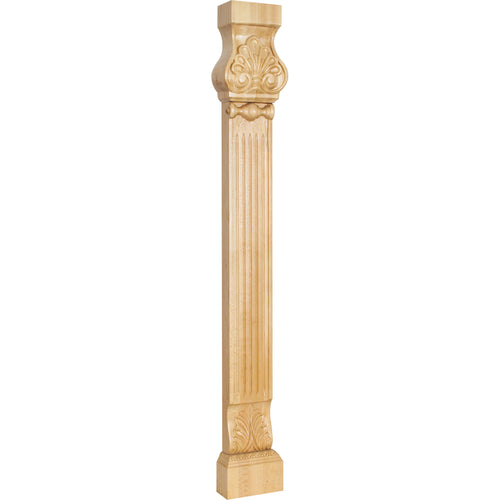 Acanthus & Shell Traditional Pilaster-Unfinished (Rubberwood)