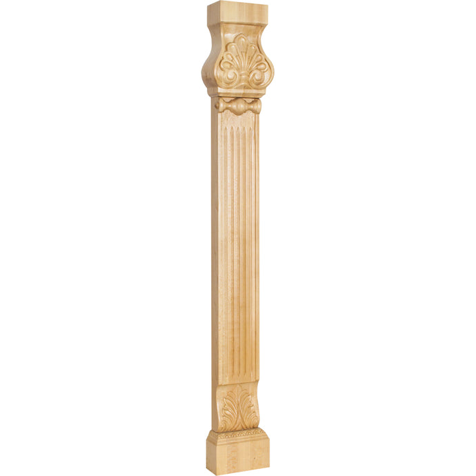 Acanthus & Shell Traditional Pilaster-Unfinished (Rubberwood)