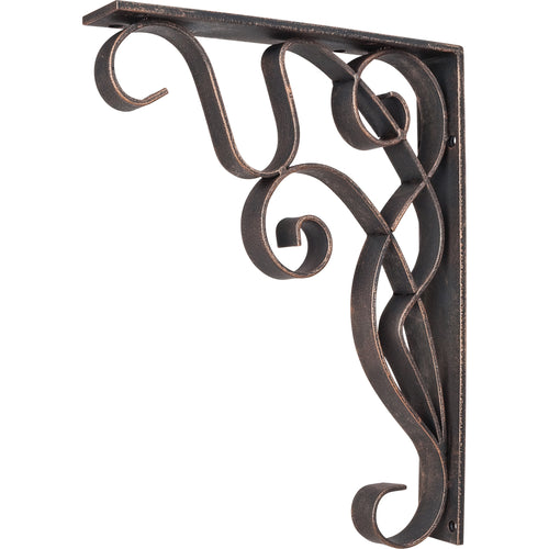Metal (Iron) Art Nouveau Bar Bracket-Brushed Oil Rubbed Bronze (Steel)
