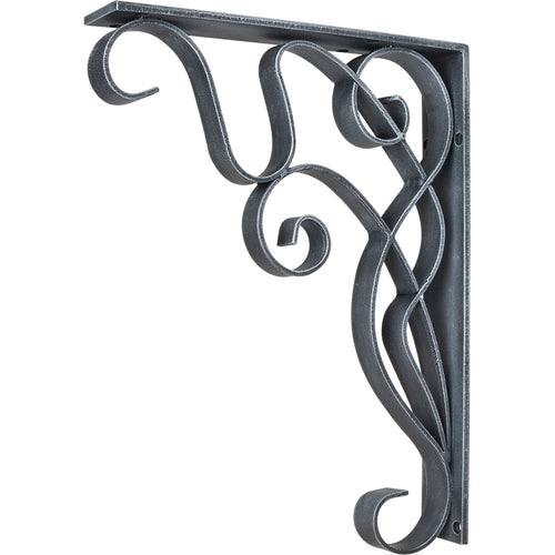 Metal (Iron) Art Nouveau Bar Bracket-Distressed Antique Silver (Steel)