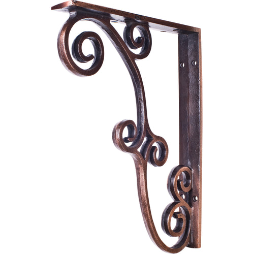 Metal (Iron) Rustic Bar Bracket-Brushed Oil Rubbed Bronze (Steel)
