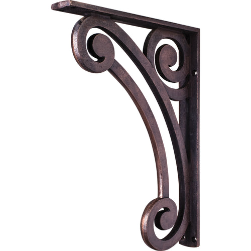 Metal (Iron) Pierced Scrolled Bar Bracket-Brushed Oil Rubbed Bronze (Steel)