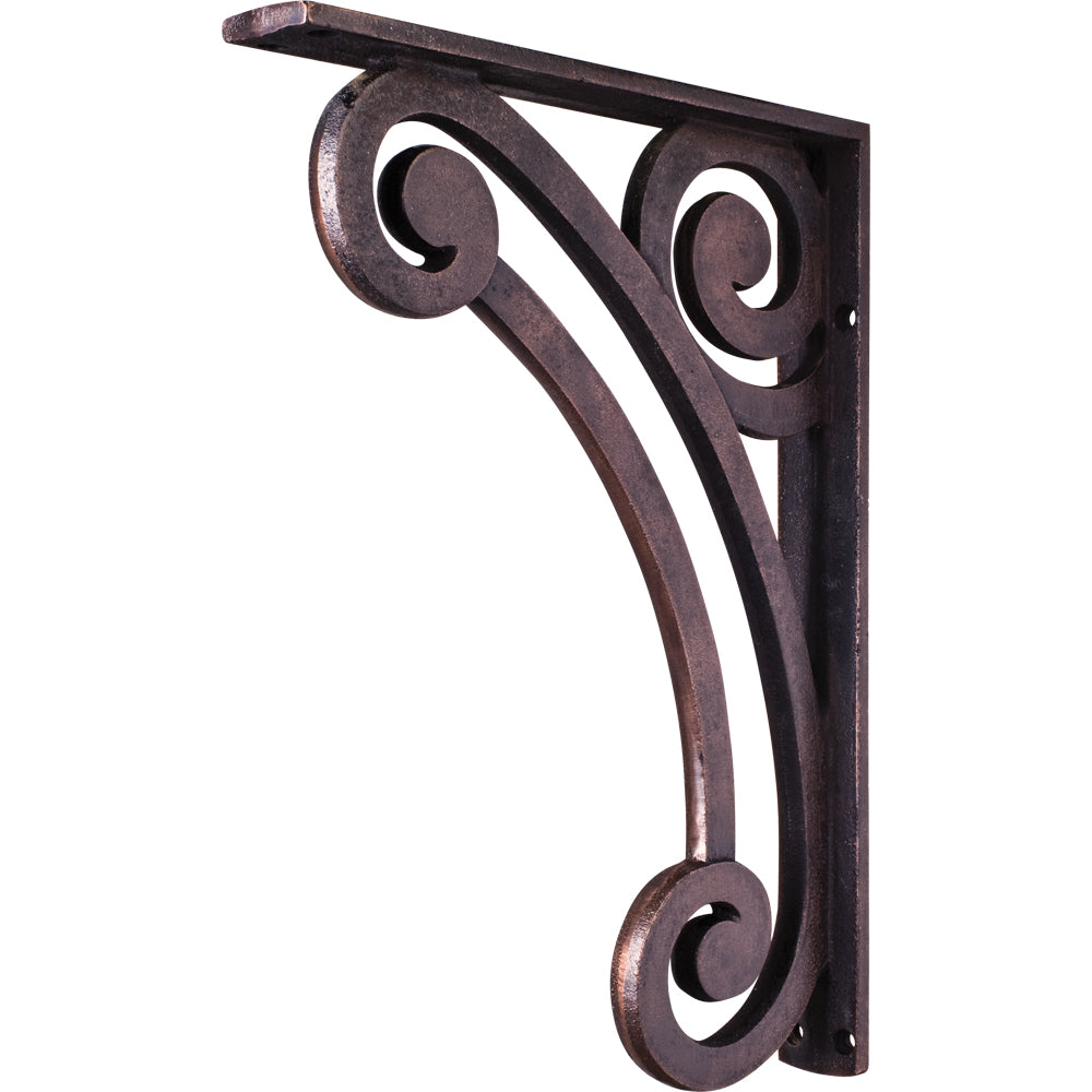 Metal (Iron) Pierced Scrolled Bar Bracket-Brushed Oil Rubbed Bronze (Steel)
